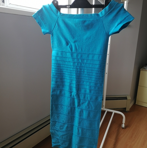 Bebe Blue Bodycon Dress, S - Picture 1 of 4
